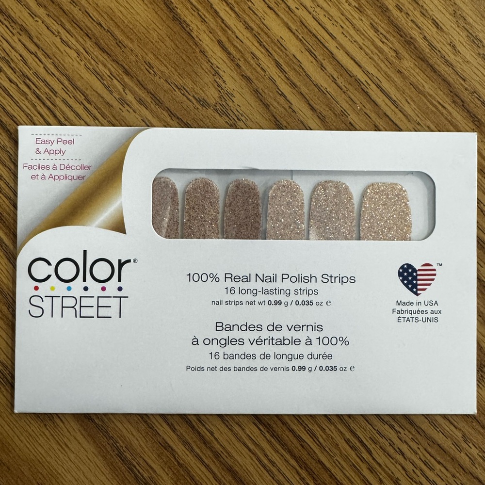 Color Street Nude Glitter Nail Strips - Champagne Sparkle